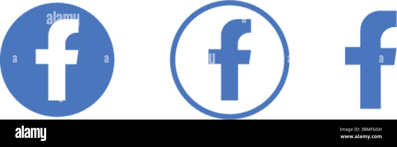 Facebook logo in different versions, Facebook vector logo Stock Vector