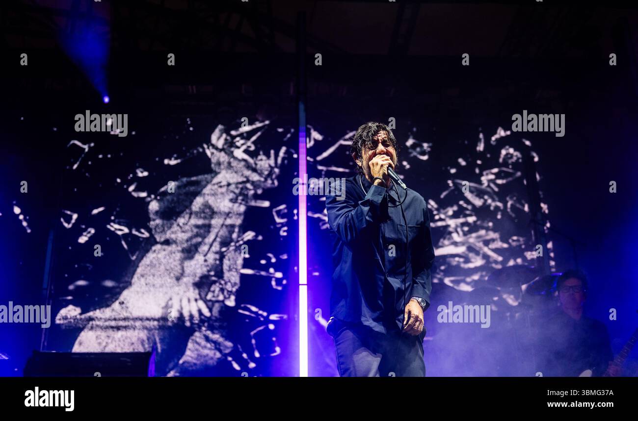 Deftones is an American alternative metal band performing live on the