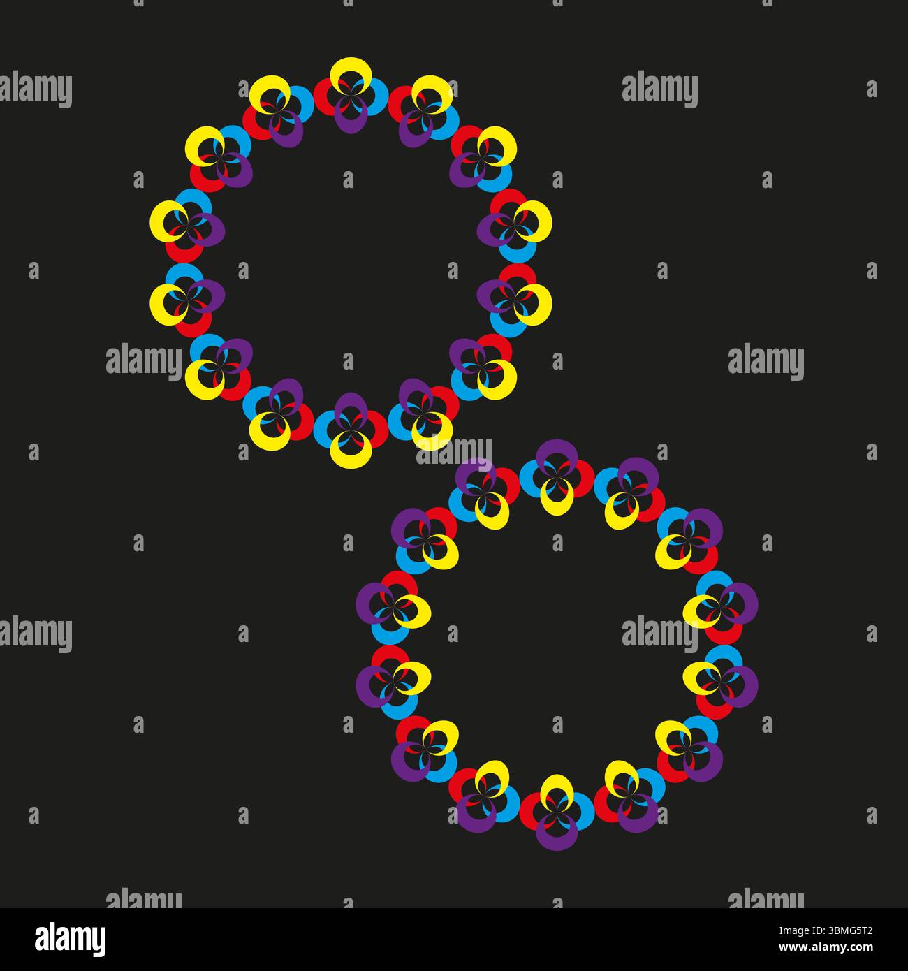 Ring icon pattern. Multicolor loop design. Bright circle illustration ...