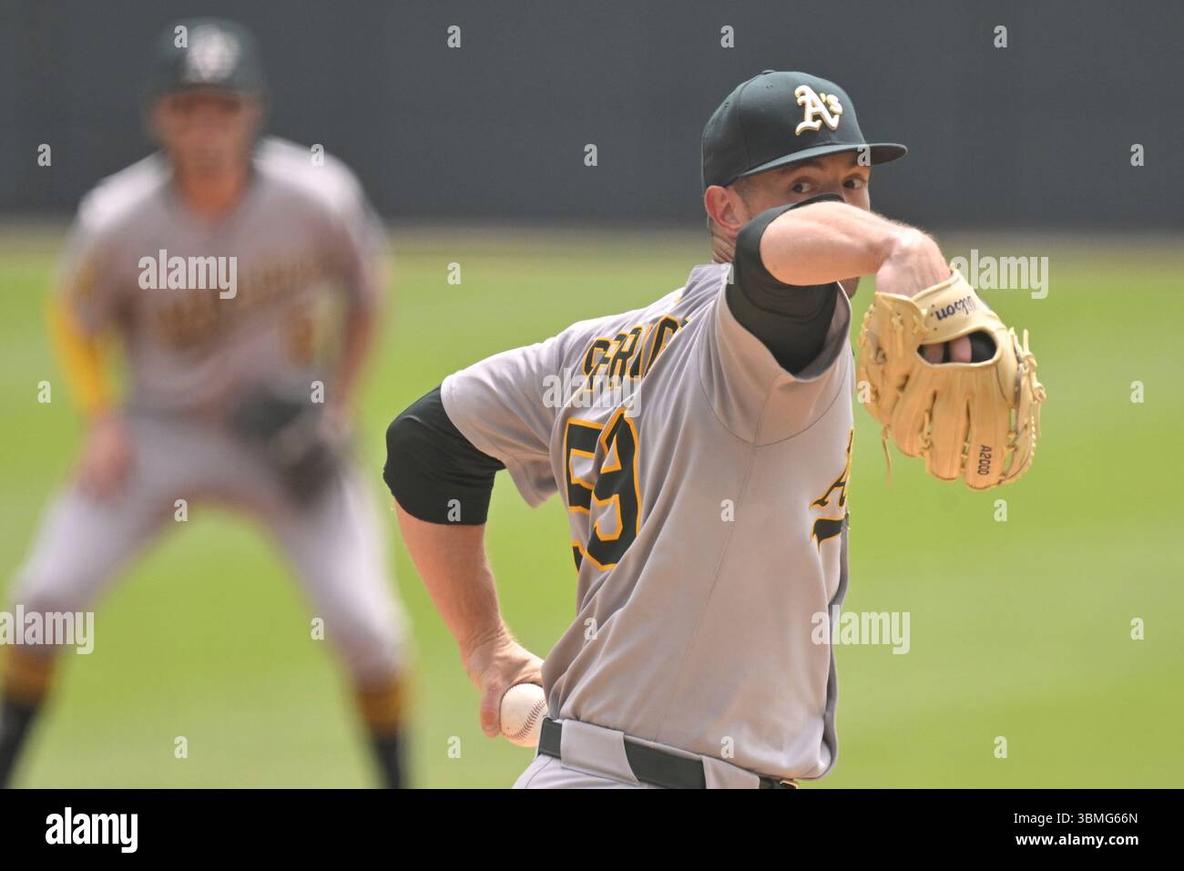 DETROIT, MI - JUNE 26: Athletics SP Jeffrey Springs (59) during the ...