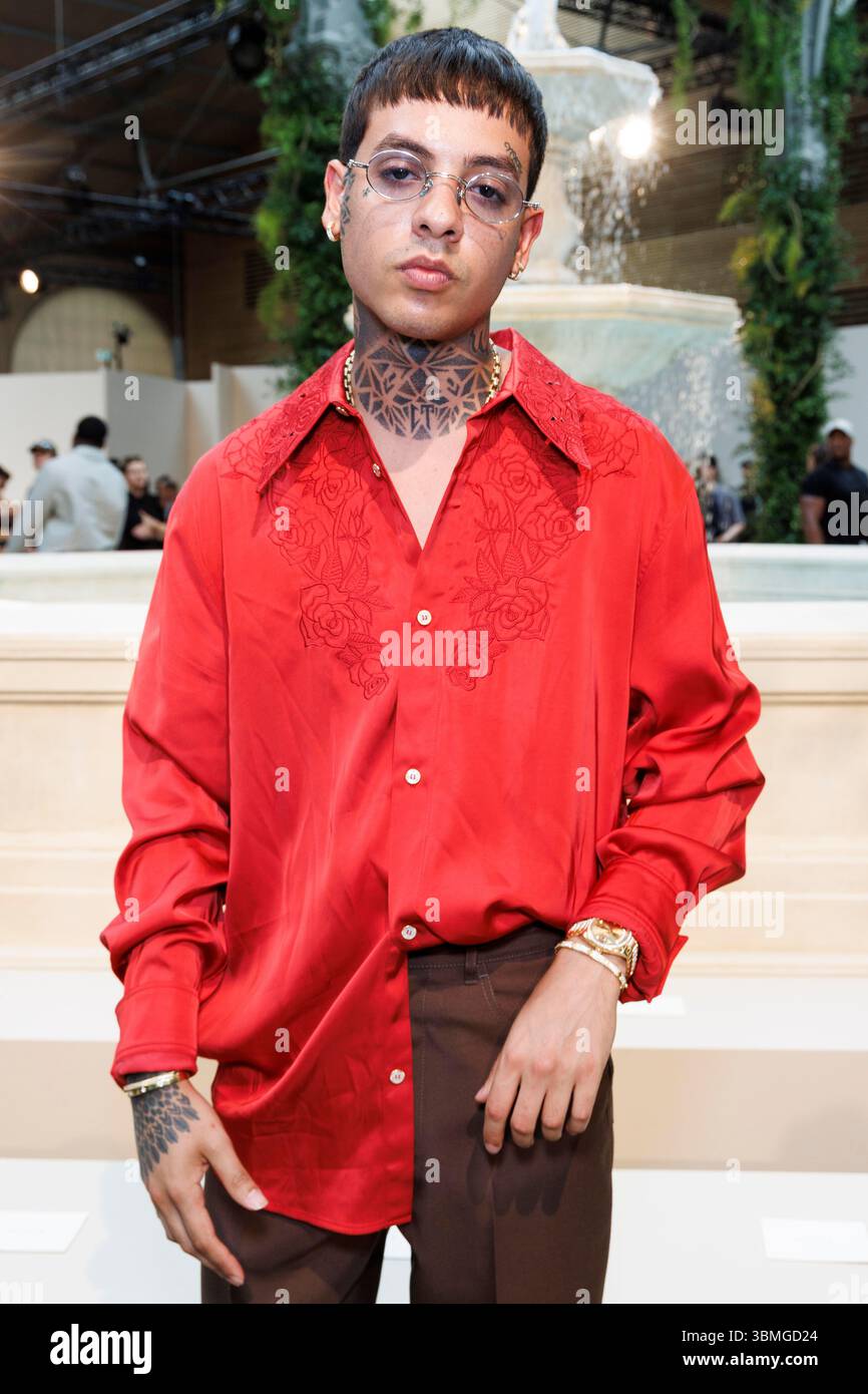 Natanael Cano Attends AMIRI Spring Summer 2026 Runway During Paris Natanael Cano Attends Amiri Spring Summer 2026 Runway During Paris Fashion Week Menswear On June 2025 Paris France 26062025 3BMGD24 