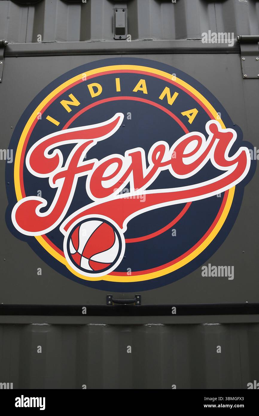 INDIANAPOLIS, IN - JUNE 19: A general view of the Indiana Fever logo on ...