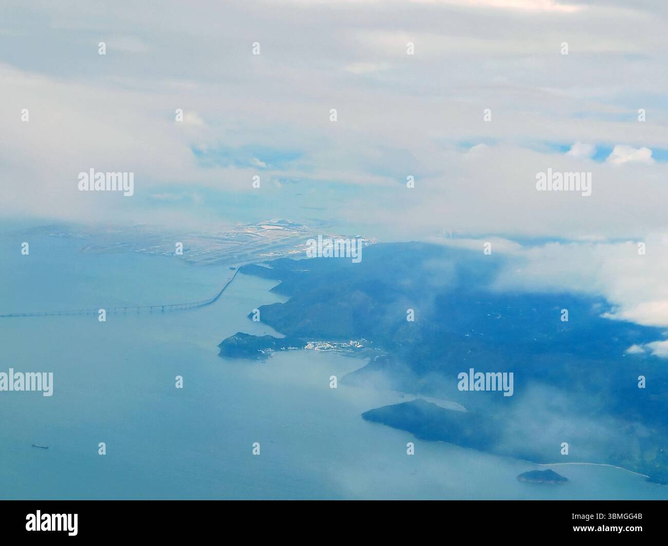 Hong Kong International Airport & Zhusan jiao Loop Expressway Aerial in ...