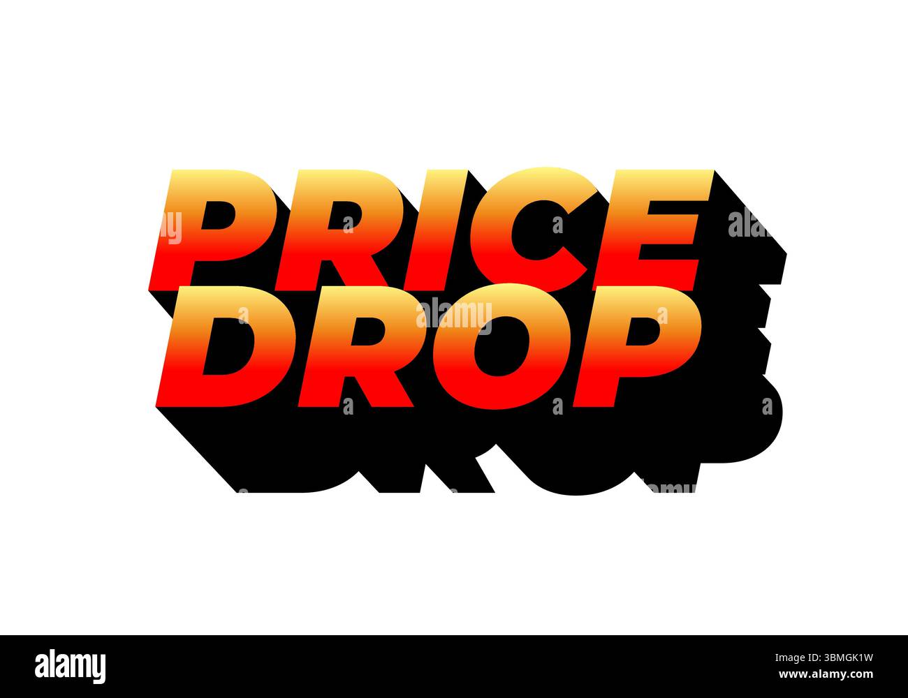 Bold text graphic featuring the words PRICE DROP in a gradient of red ...