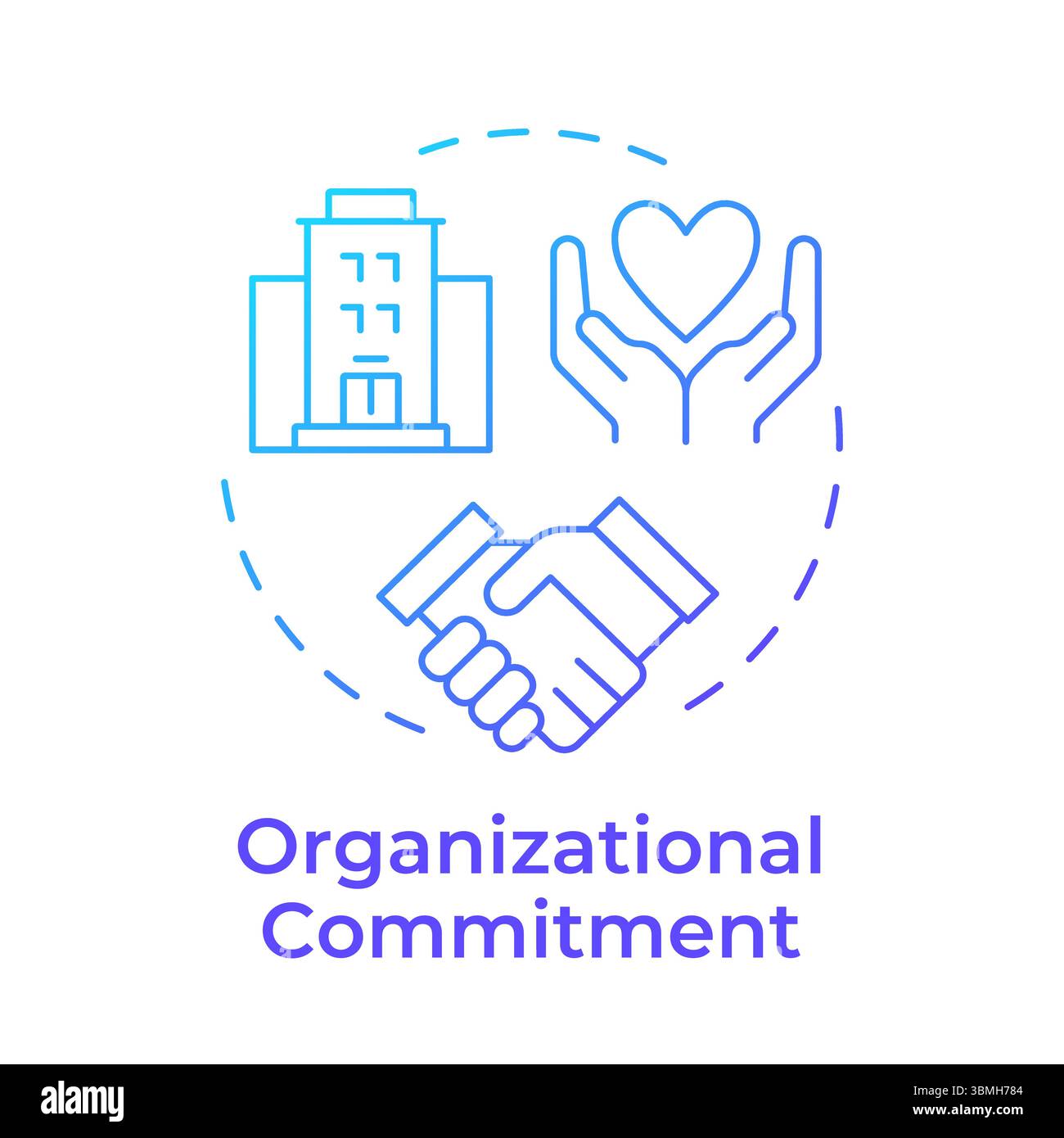 Organizational commitment blue gradient concept icon Stock Vector