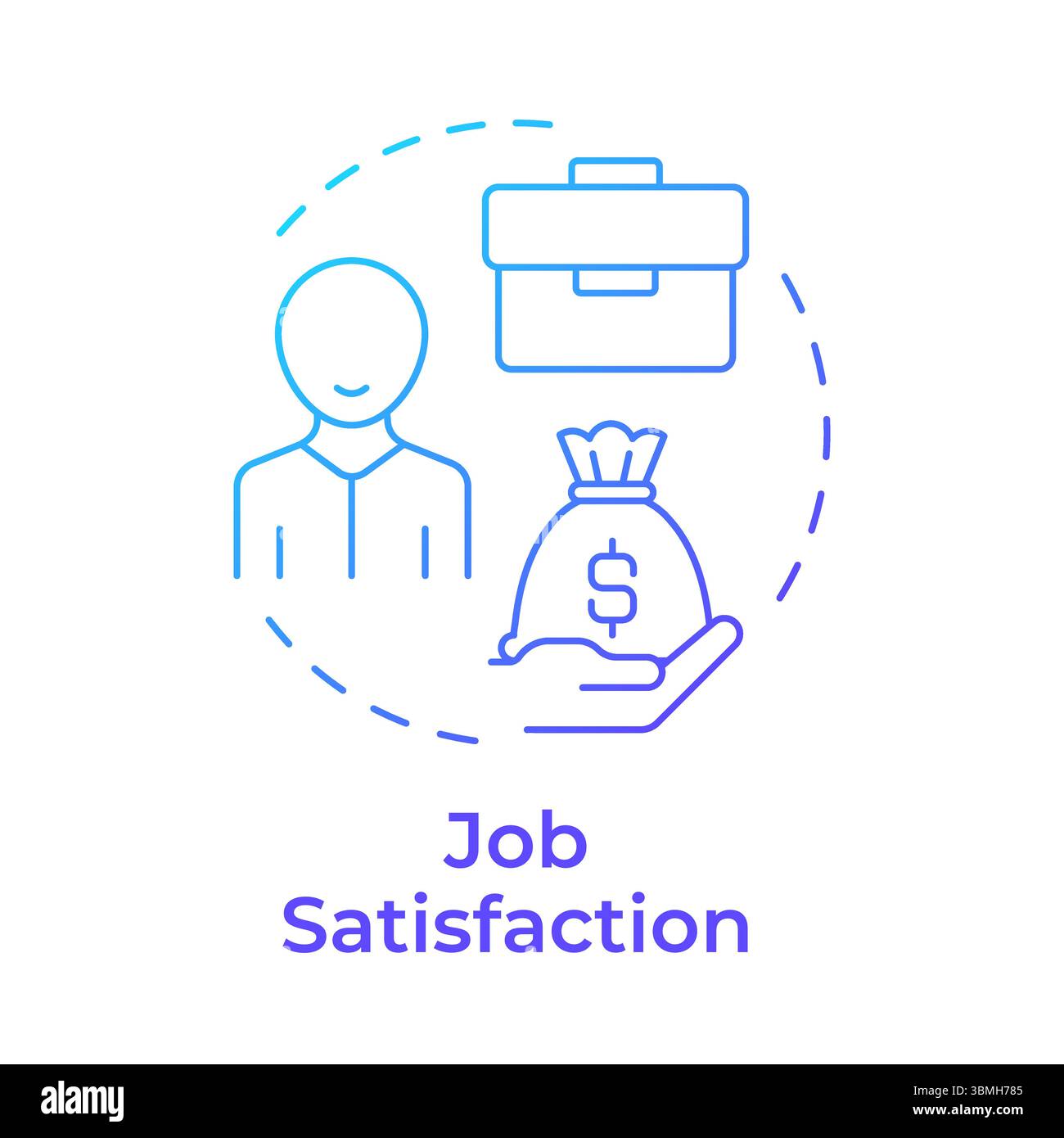 Job satisfaction blue gradient concept icon Stock Vector