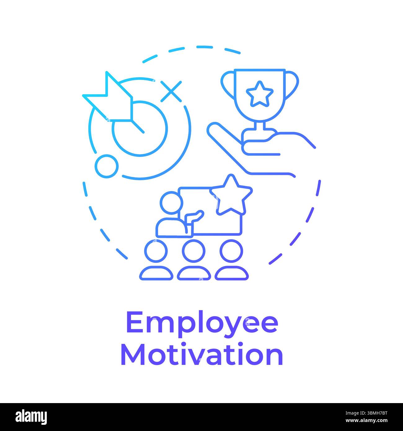 Employee motivation blue gradient concept icon Stock Vector
