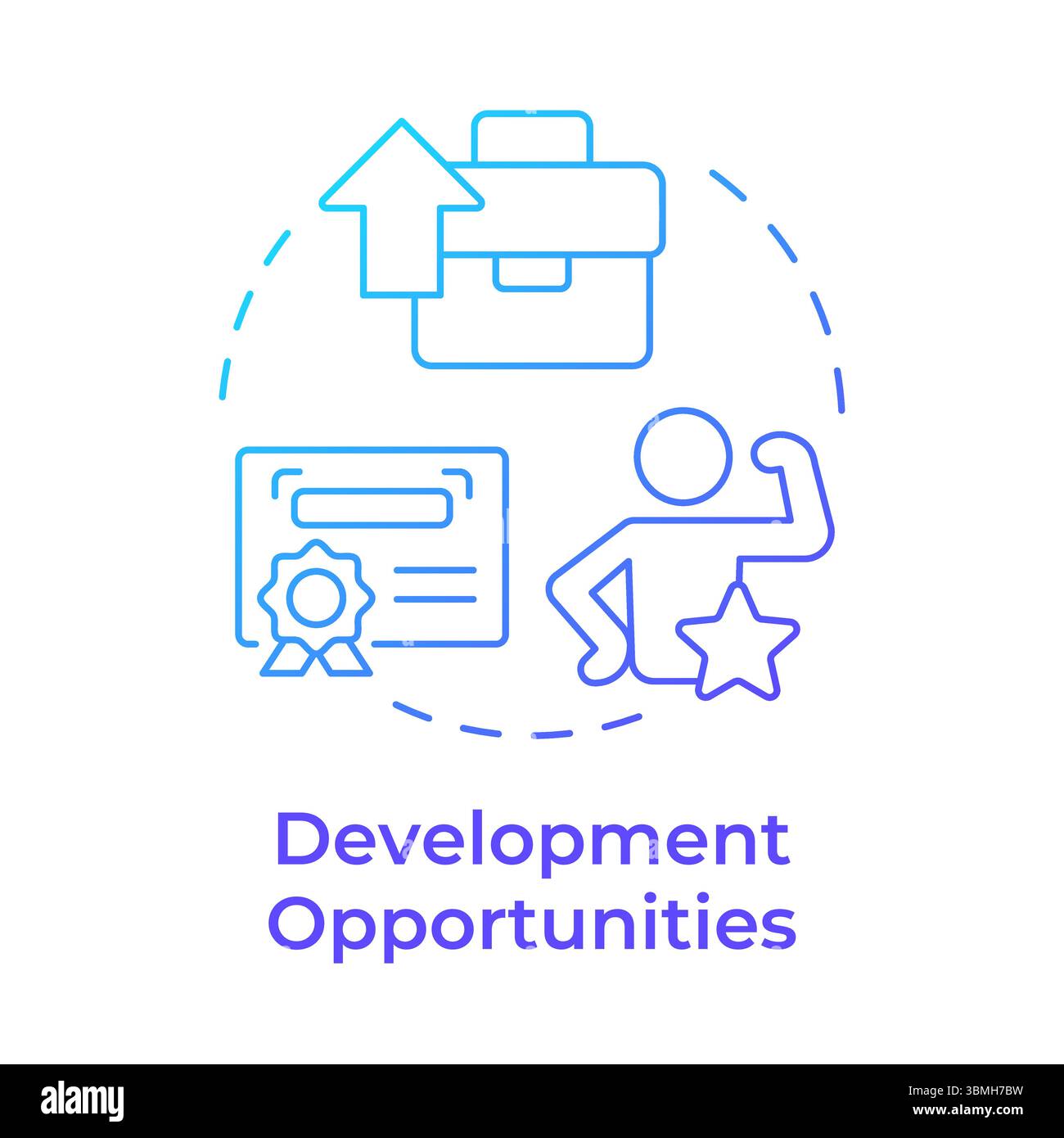 Development opportunities blue gradient concept icon Stock Vector