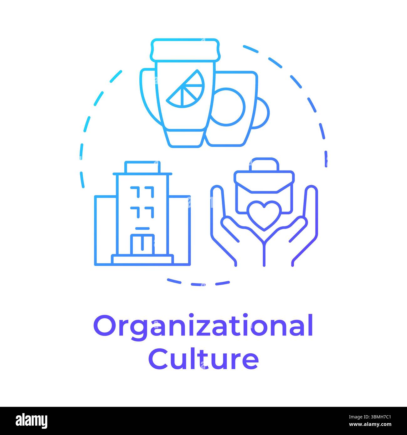 Organizational culture blue gradient concept icon Stock Vector