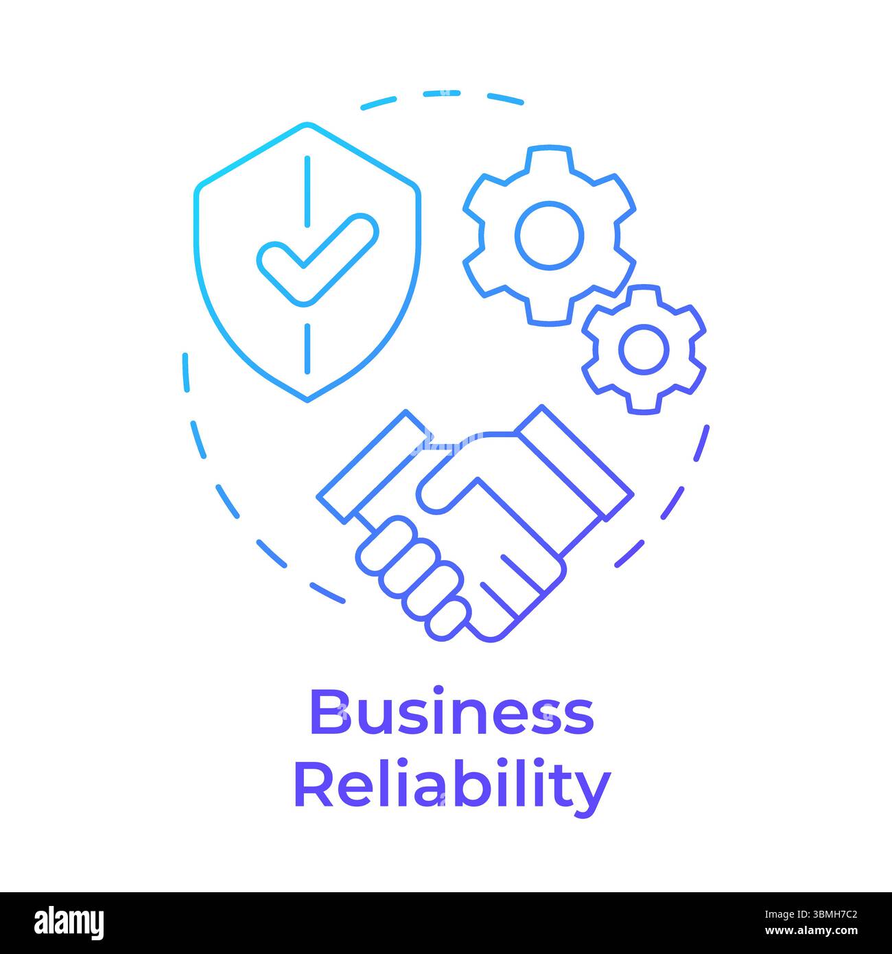 Business reliability blue gradient concept icon Stock Vector