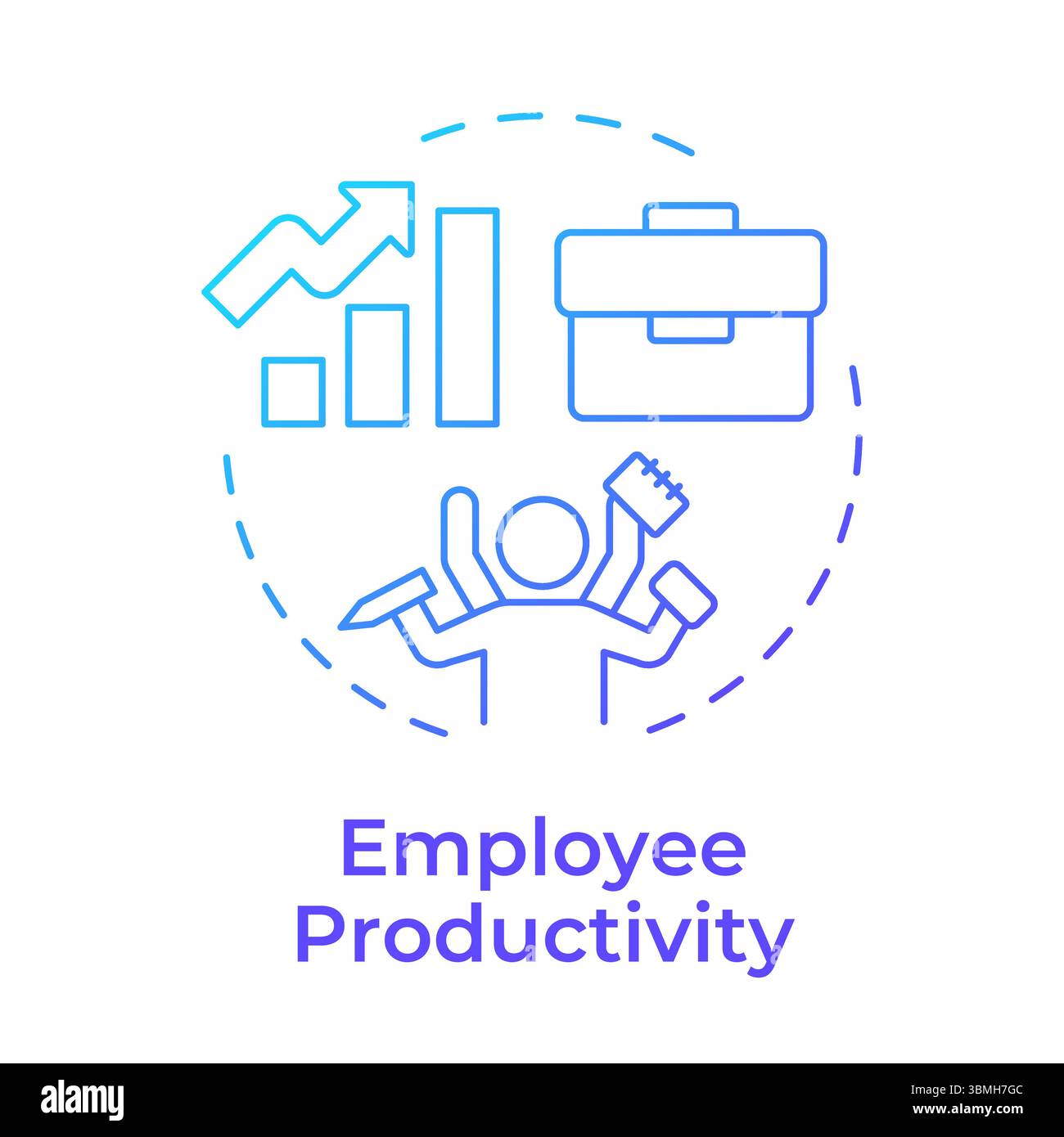 Employee productivity blue gradient concept icon Stock Vector