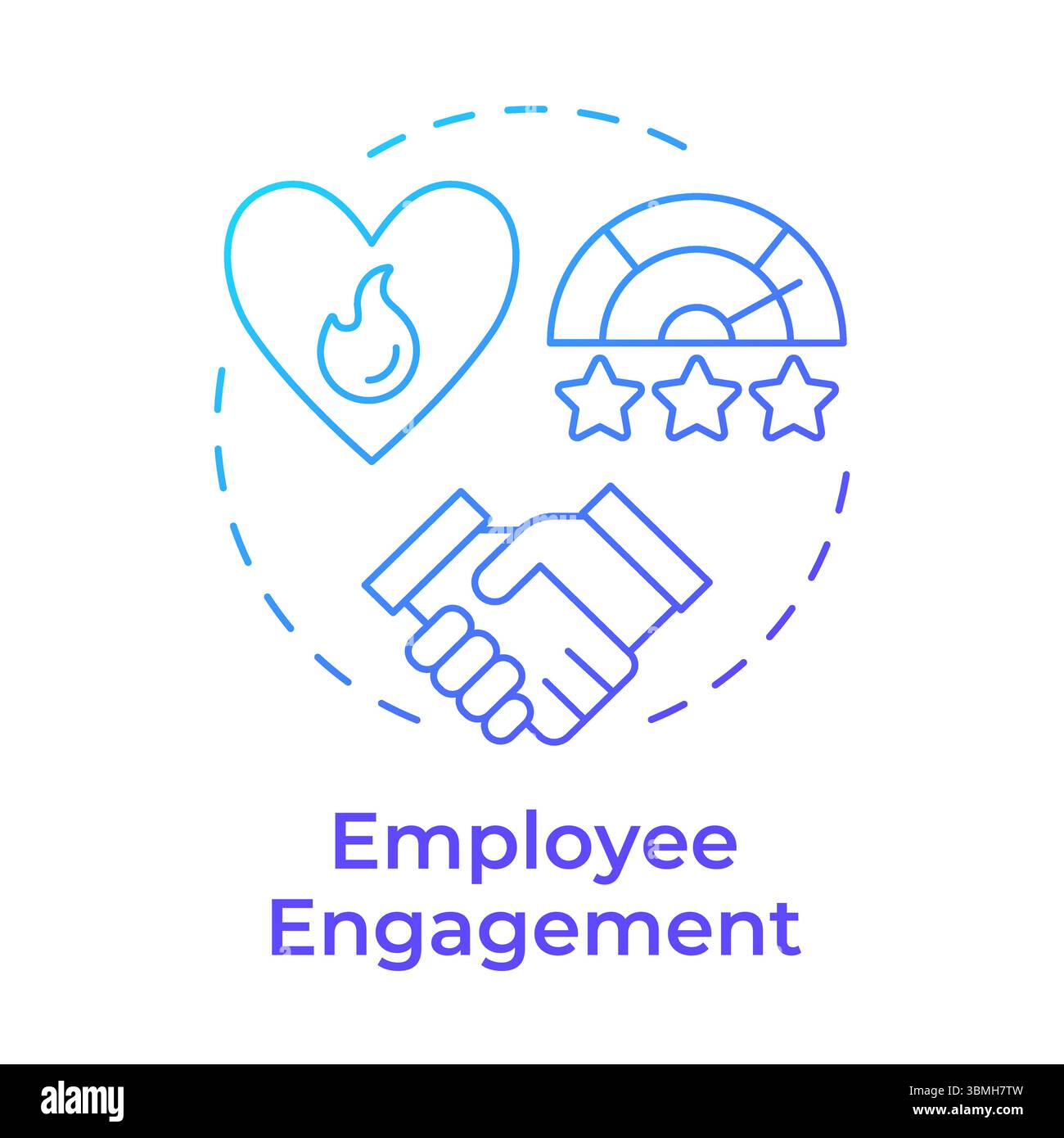 Employee engagement blue gradient concept icon Stock Vector