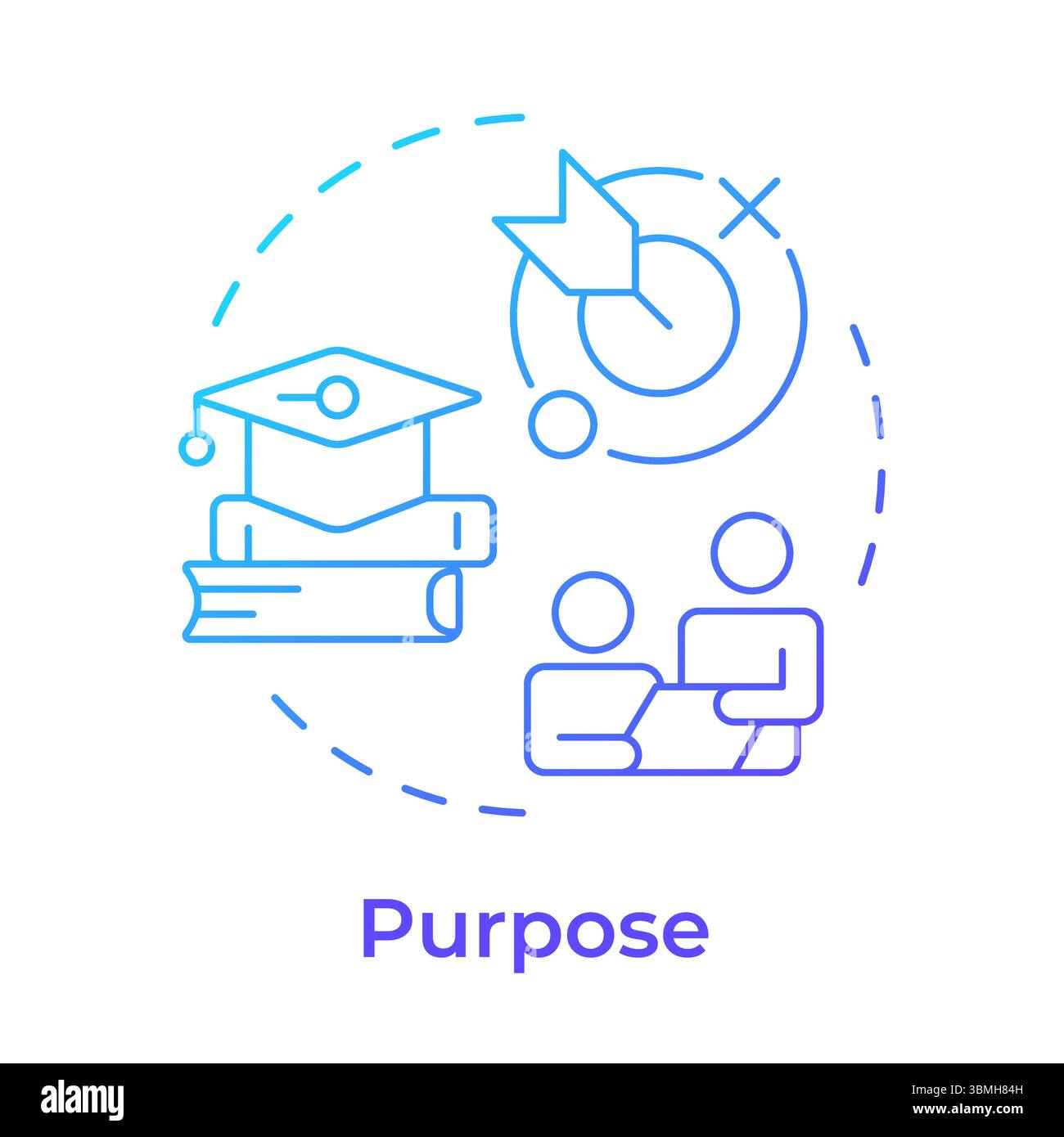 Purpose blue gradient concept icon Stock Vector