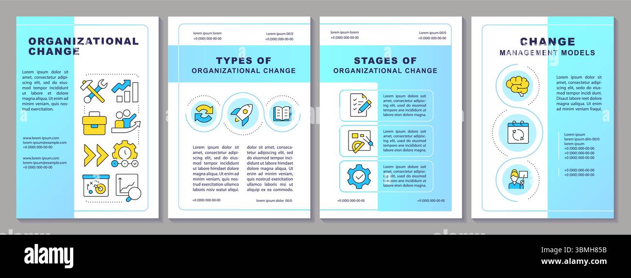 Organizational change blue brochure layout Stock Vector Image & Art - Alamy