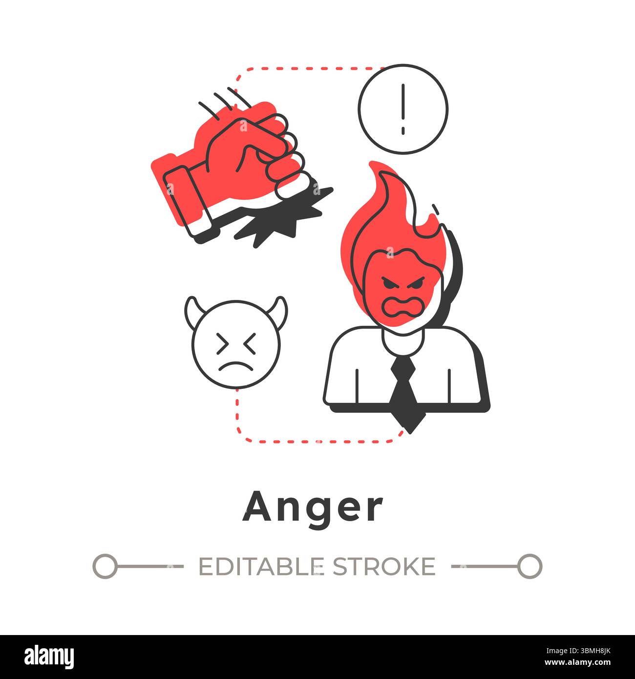 Anger modern linear concept icon Stock Vector Image & Art - Alamy