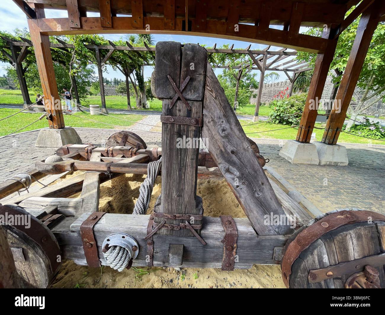 Catapult in Gonio Fortress, ancient Roman fortification. The first ...