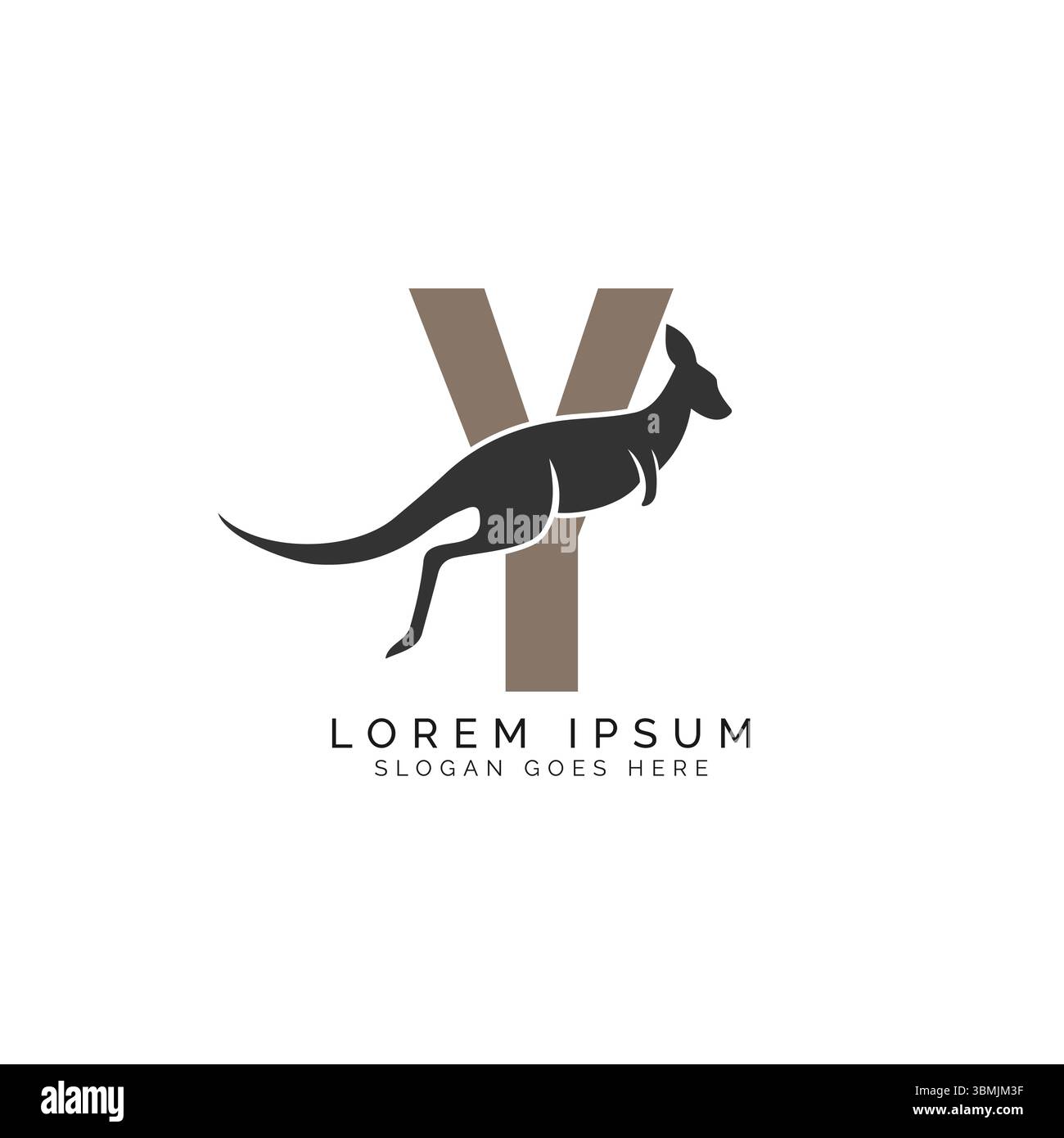 letter Y logo Concept with Kangaroo design. Alphabet Y with great combination of Kangaroo symbol Stock Vector