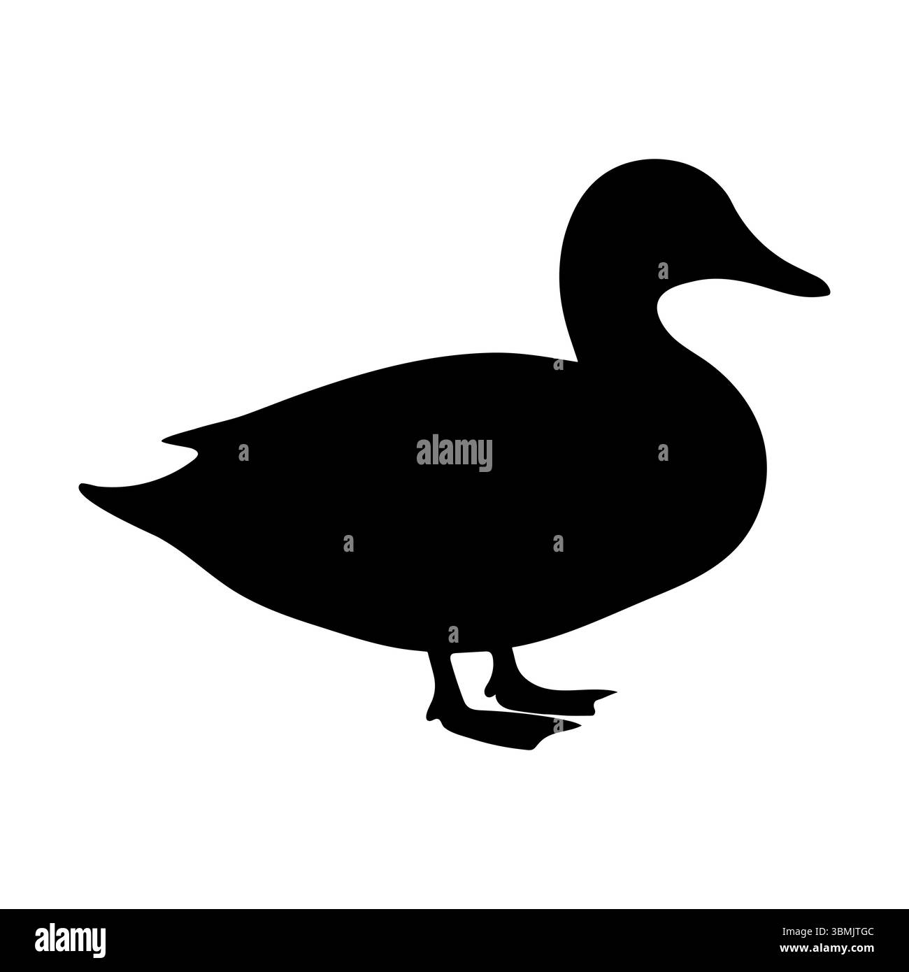 Duck silhouette standing side view Stock Vector