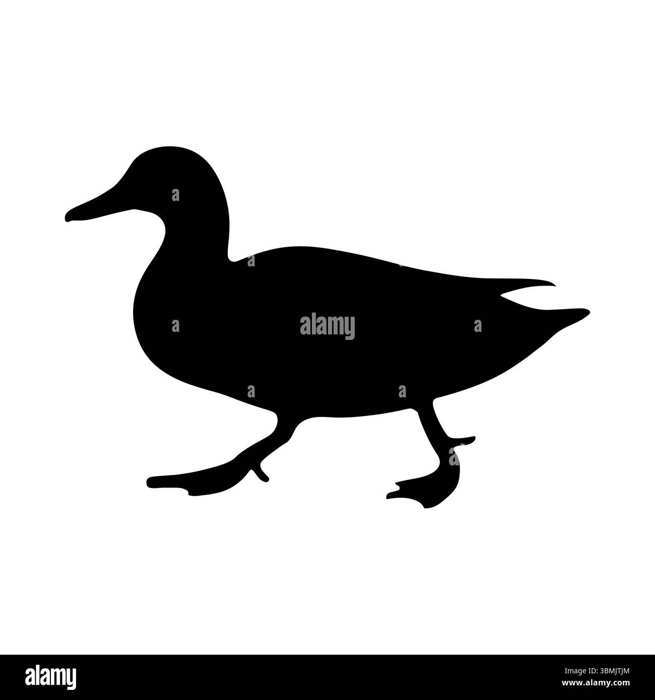 Duck silhouette walking side view Stock Vector