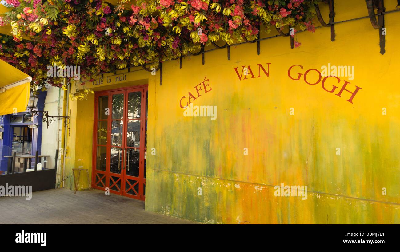 Reconstruction of Cafe Van Gogh. Arles France. - Smartphone Captured Stock Image