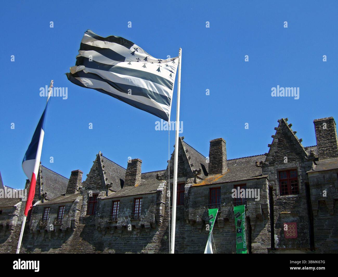 01 JUNE 2025 - ST MALO, FRANCE - The flag of Brittany - Bretagne flying ...