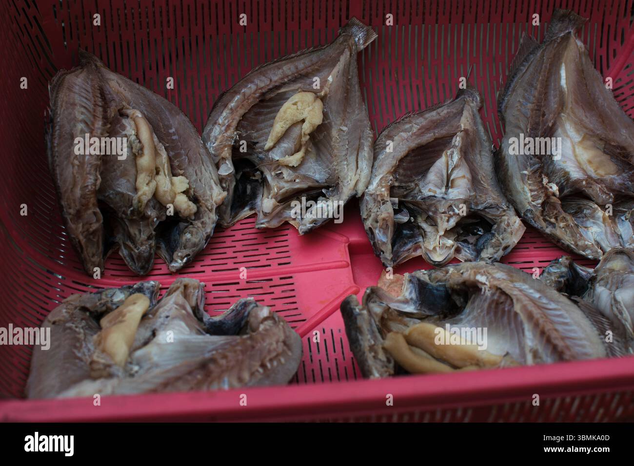 Preserved fish, a common sight in local markets. Dried fish ...