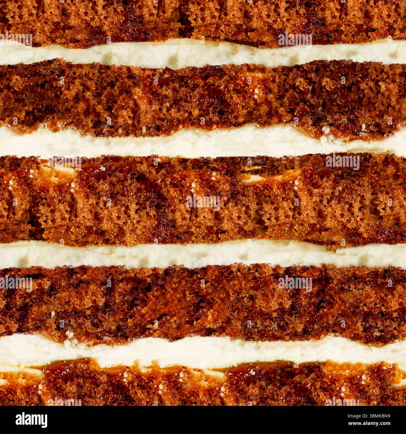 Seamless 4k photo texture of layered honey cake with cream Stock Photo ...