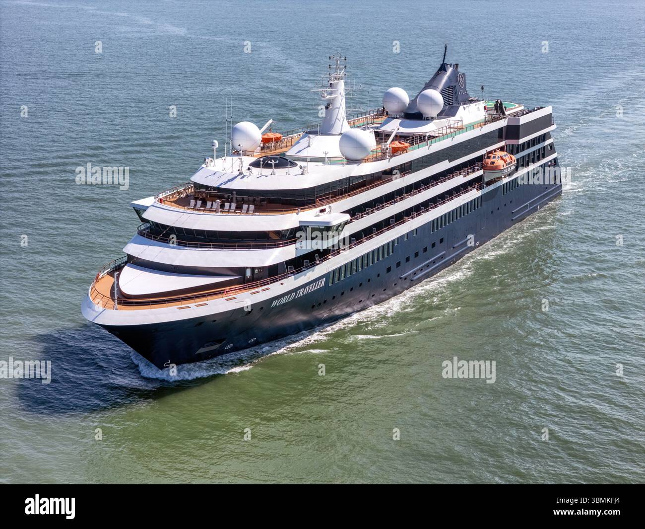World Traveller, a cruise ship operated by Atlas Ocean Voyages. Stock Photo
