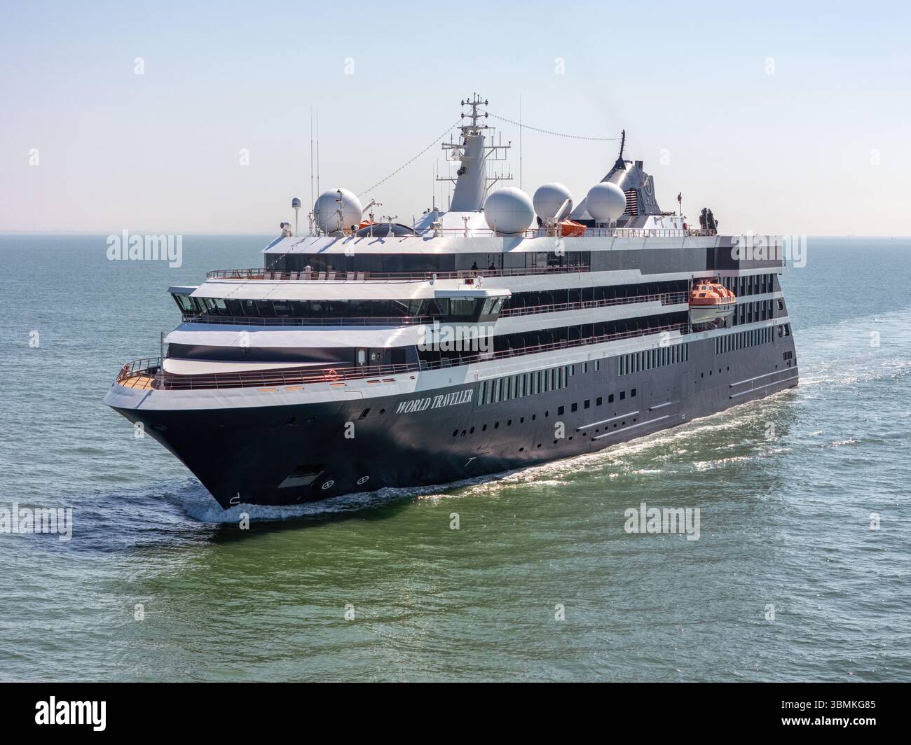 World Traveller, a cruise ship operated by Atlas Ocean Voyages. Stock Photo