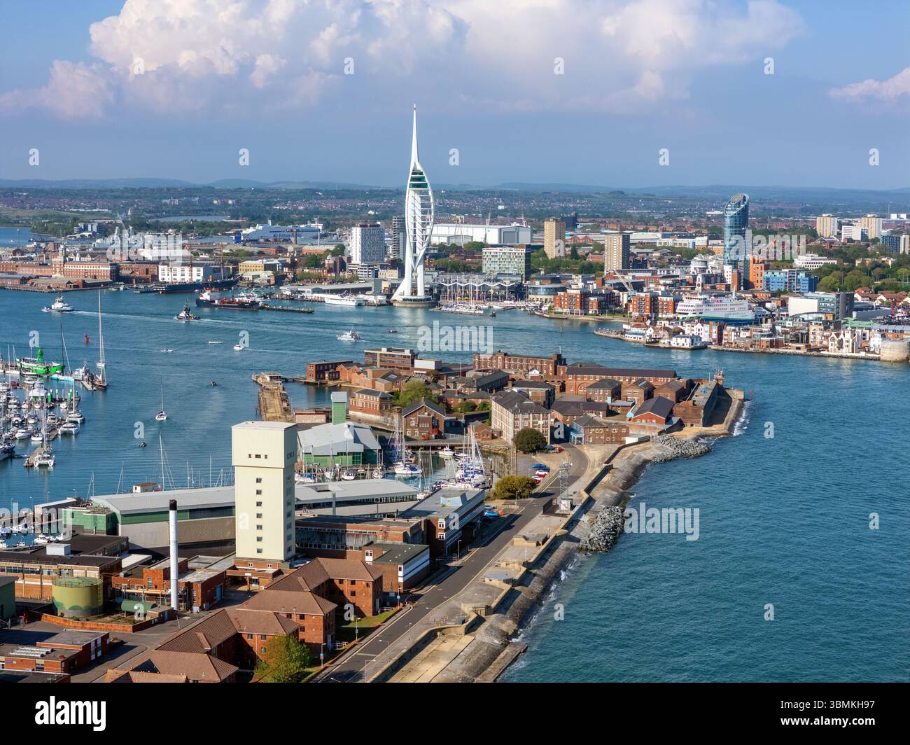 An aerial view of Fort Blockhouse in Gosport, looking towards Portsmouth Harbour. Stock Photo
