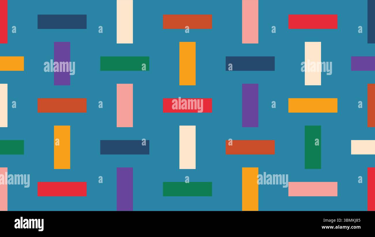 Playful abstract bars on blue background Stock Vector