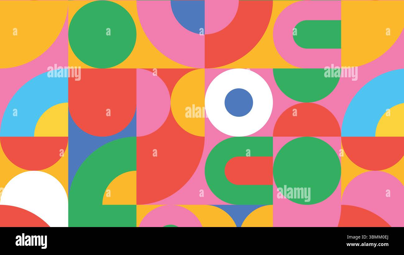 Colorful retro geometric background Stock Vector