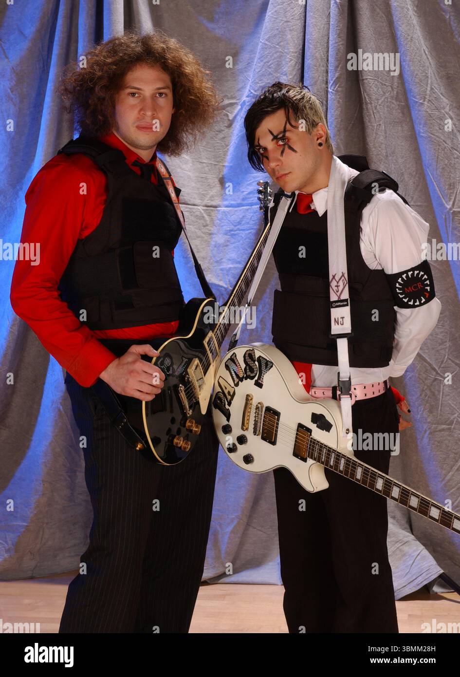 POMPANO BEACH FL - FEBRUARY 19: Ray Toro and Frank Iero of My Chemical Romance pose during a photo session at The Pompano Beach Amphitheater on February 19, 2005 in Pompano Beach, Florida. Credit: mpi04 / MediaPunch Stock Photo