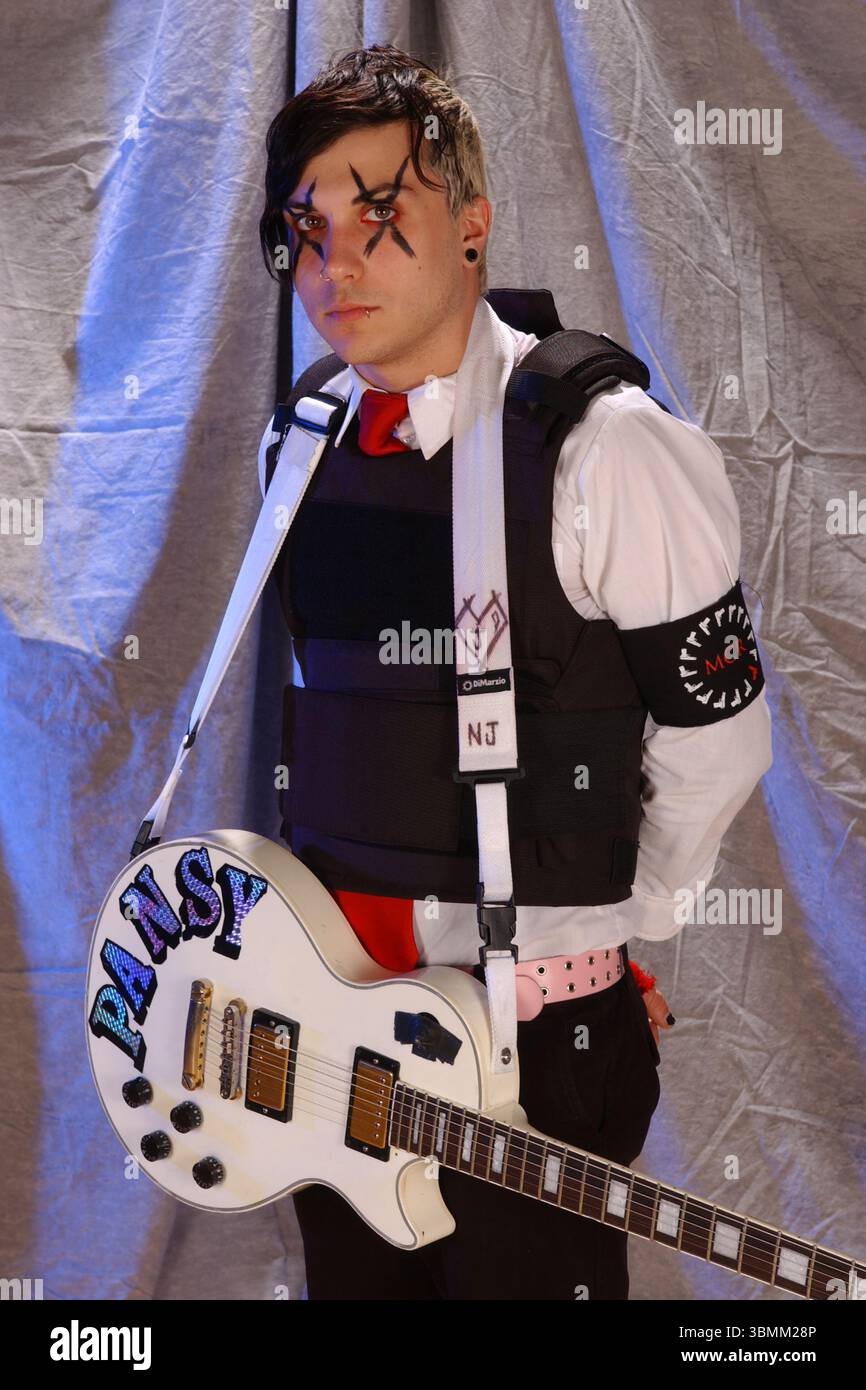 POMPANO BEACH FL - FEBRUARY 19: Frank Iero of My Chemical Romance poses during a photo session at The Pompano Beach Amphitheater on February 19, 2005 in Pompano Beach, Florida. Credit: mpi04 / MediaPunch Stock Photo