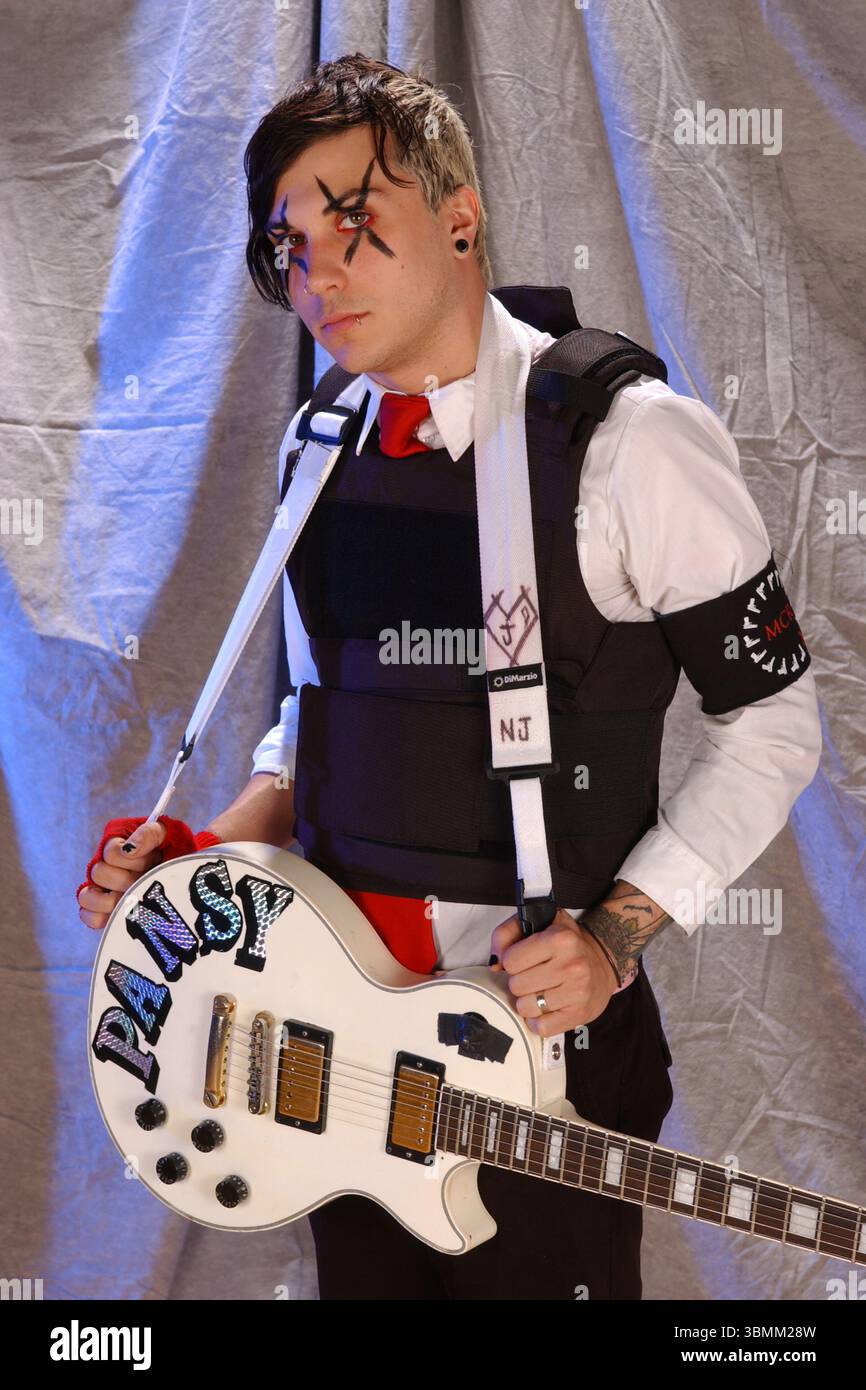 POMPANO BEACH FL - FEBRUARY 19: Frank Iero of My Chemical Romance poses during a photo session at The Pompano Beach Amphitheater on February 19, 2005 in Pompano Beach, Florida. Credit: mpi04 / MediaPunch Stock Photo