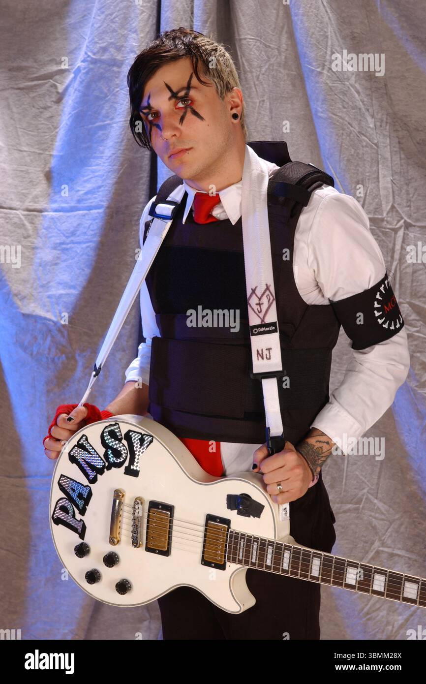 POMPANO BEACH FL - FEBRUARY 19: Frank Iero of My Chemical Romance poses during a photo session at The Pompano Beach Amphitheater on February 19, 2005 in Pompano Beach, Florida. Credit: mpi04 / MediaPunch Stock Photo