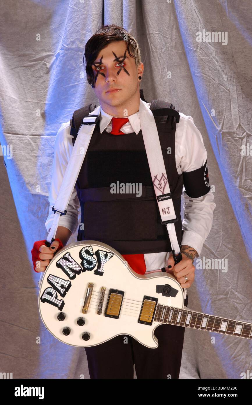 POMPANO BEACH FL - FEBRUARY 19: Frank Iero of My Chemical Romance poses during a photo session at The Pompano Beach Amphitheater on February 19, 2005 in Pompano Beach, Florida. Credit: mpi04 / MediaPunch Stock Photo