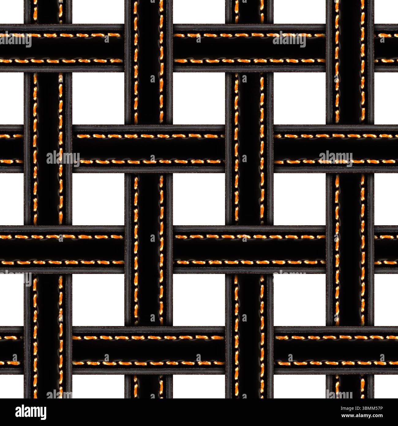 Isolated seamless 4k texture of black polished leather strap mesh grid ...