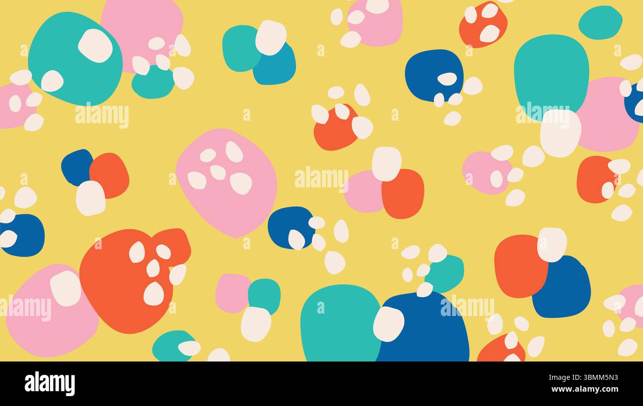 Organic fun shape yellow background Stock Vector