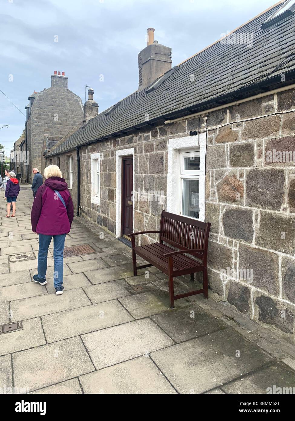 Aberdeen Scotland fishermen's houses fisherman view views garden gardens nice looking pretty outside front building buildings old fence fenced - Smartphone Captured Stock Image