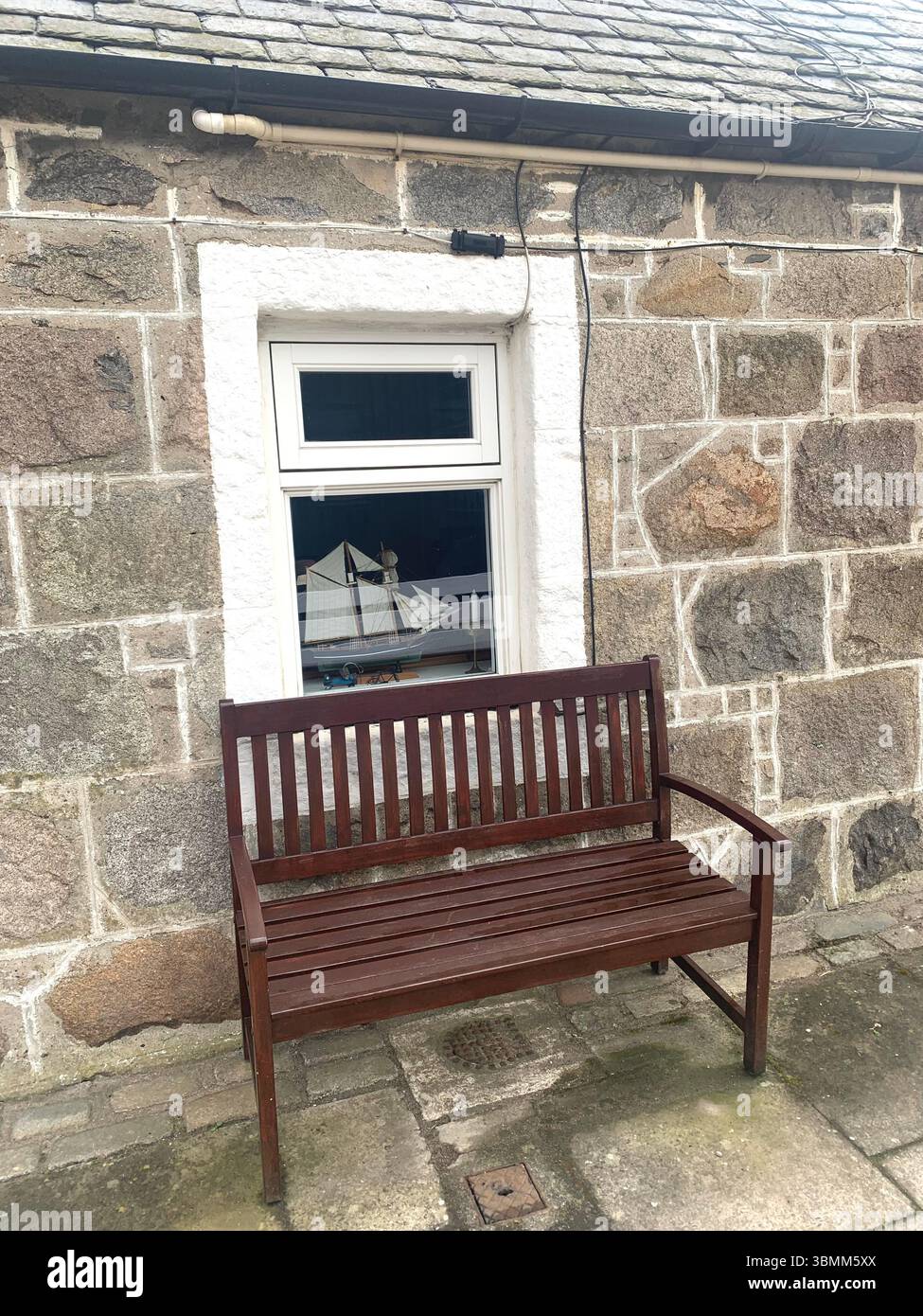 Aberdeen Scotland fishermen's houses fisherman view views garden gardens nice looking pretty outside front building buildings old fence fenced - Smartphone Captured Stock Image