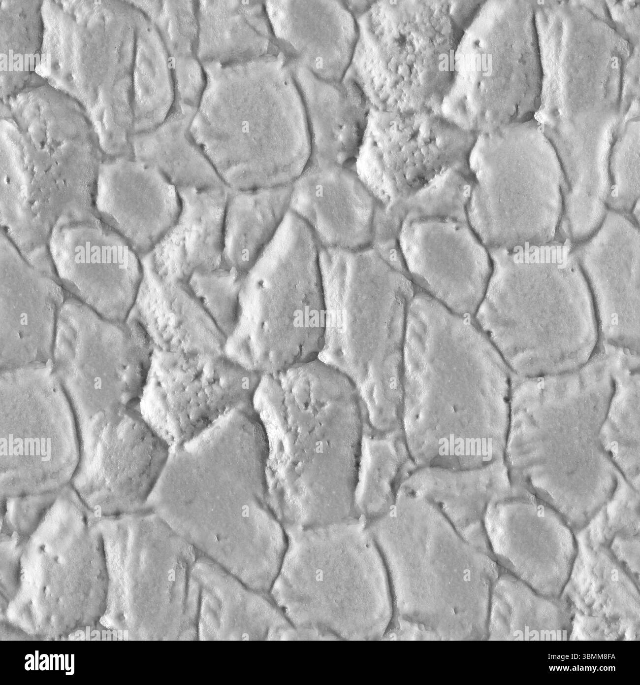 Seamless 4k photo texture material of gray colored plastic rock wall pattern. Stock Photo