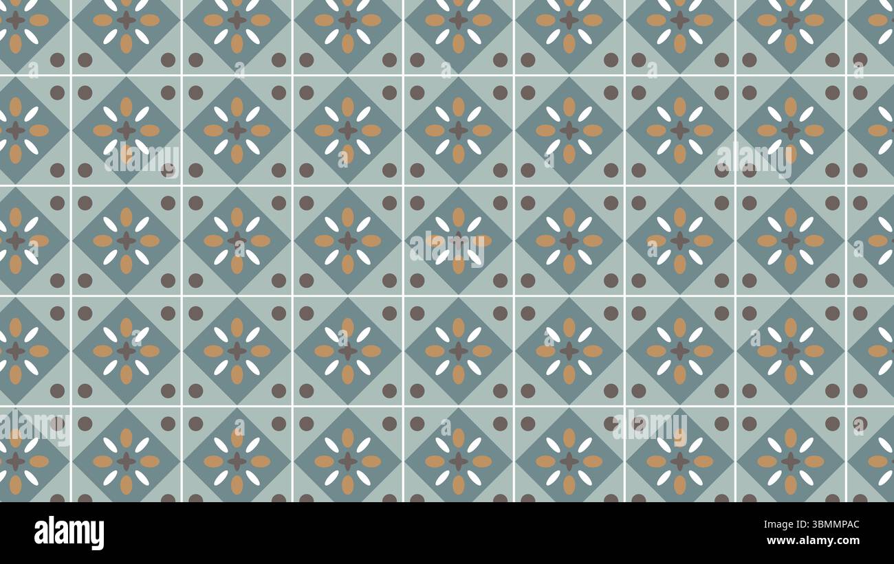 Vintage swirl flower tile background Stock Vector