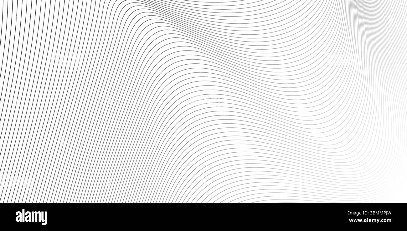 Distorted wave monochrome texture. dynamical rippled surface. Vector mesh grid pattern of lines Stock Vector