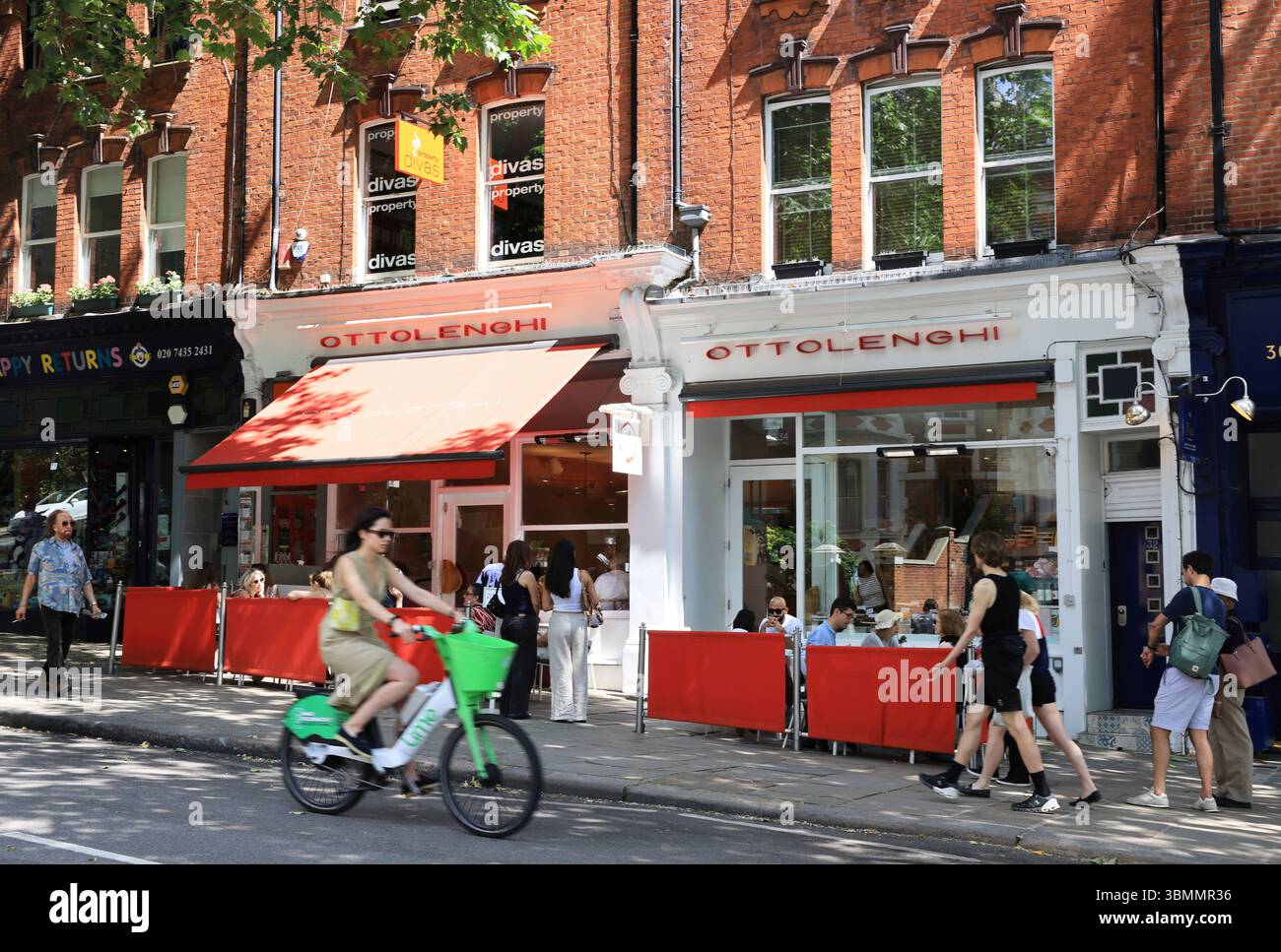 Popular Ottolenghi Hampstead on Rosslyn Hill, in summer sunshine, in north London, UK Stock Photo