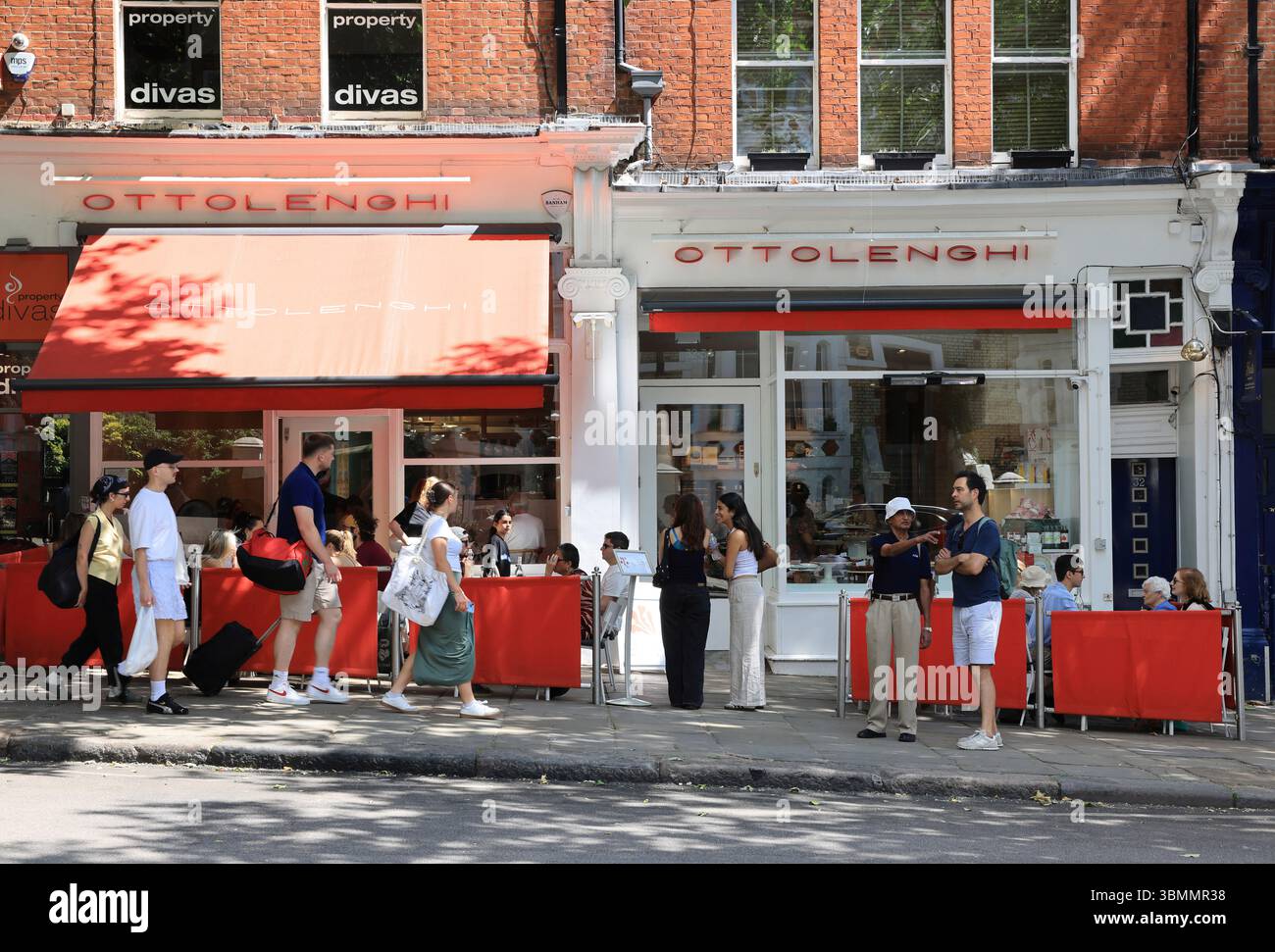 Popular Ottolenghi Hampstead on Rosslyn Hill, in summer sunshine, in north London, UK Stock Photo