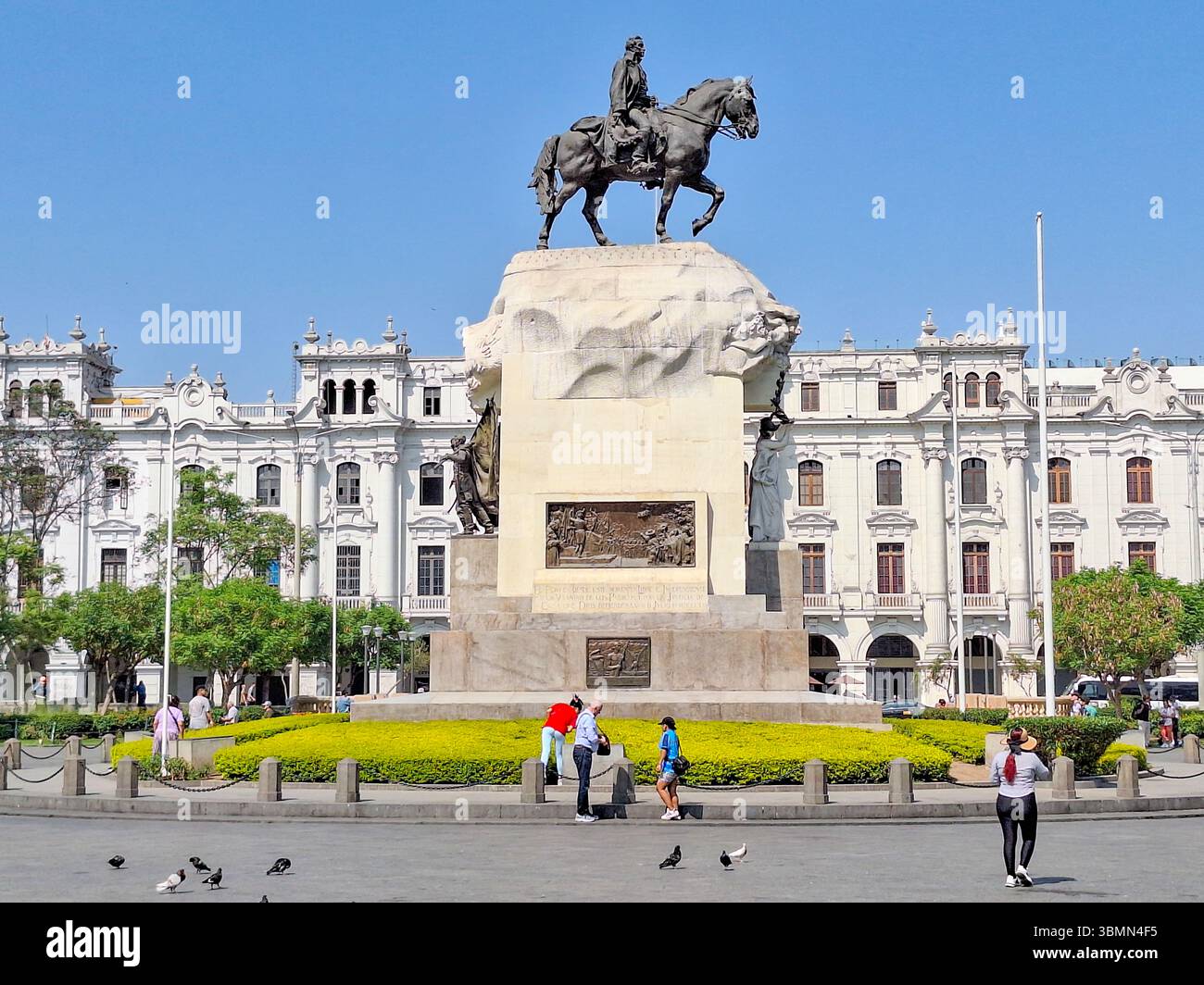 Lima, Peru - April 9, 2025: bronce memorial of Jose de San Martin in ...