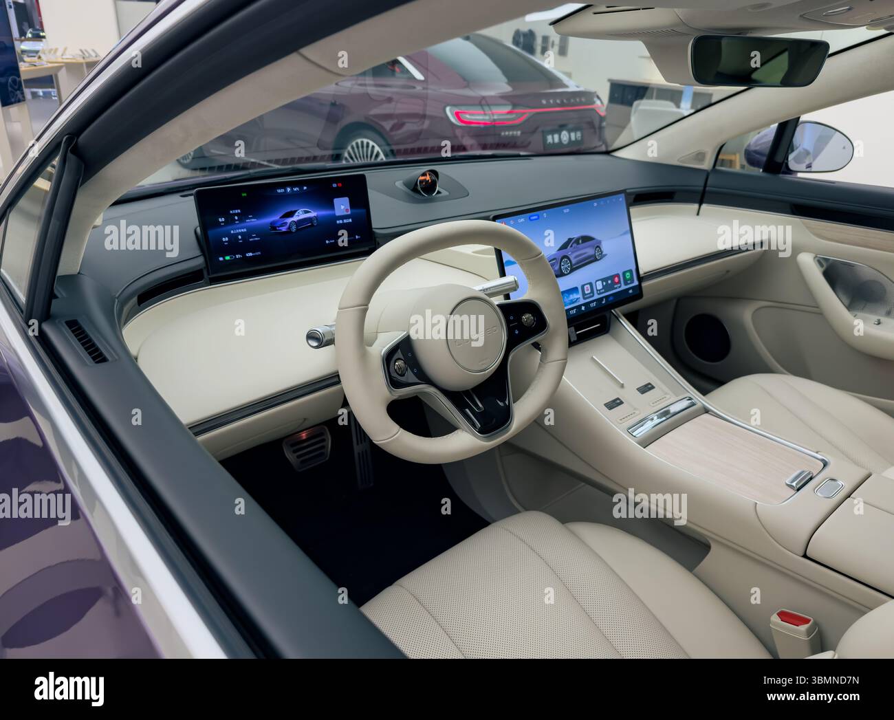 Hangzhou, China - March 07, 2025: Interior view of a Chinese electric ...