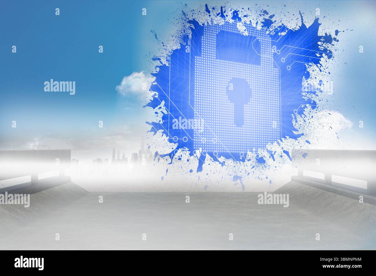 Splash showing digital lock Stock Photo