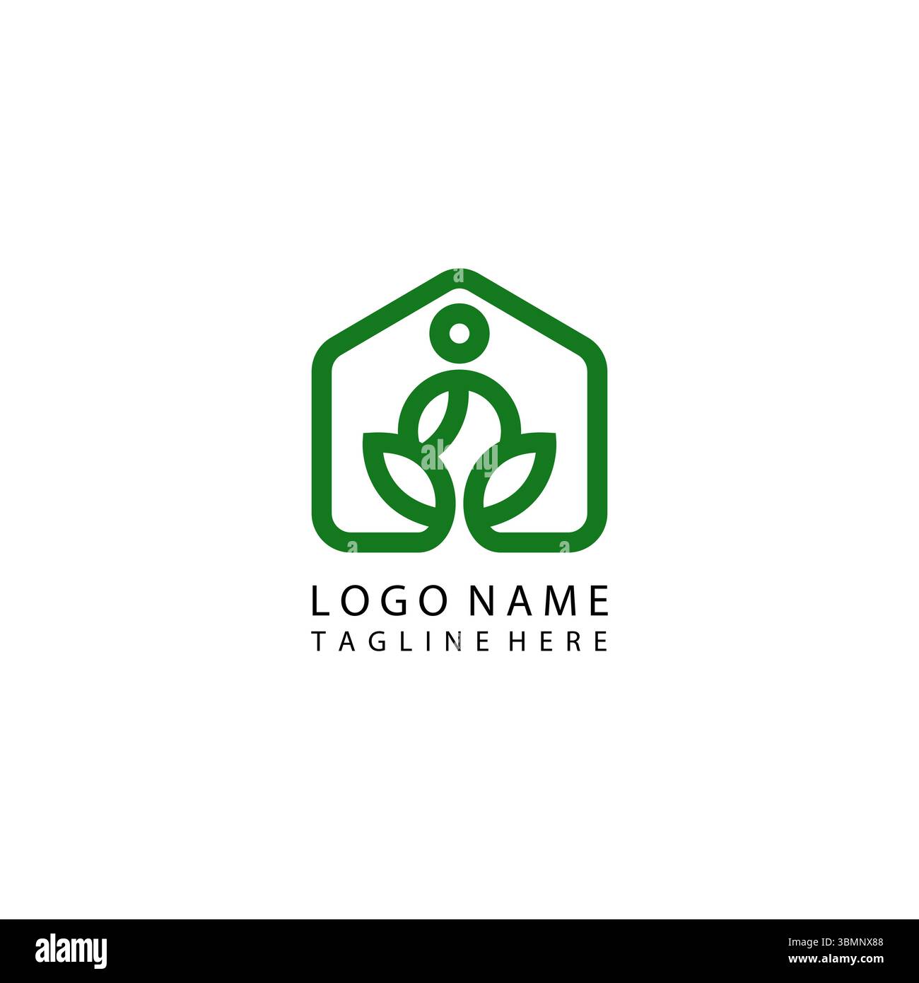 home yoga logo design vector Stock Vector